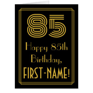 85th Birthday: Art Deco Inspired Look “85” + Name Card