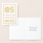 [ Thumbnail: 85th Birthday - Art Deco Inspired Look "85" & Name Foil Card ]