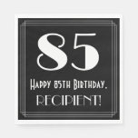 [ Thumbnail: 85th Birthday ~ Art Deco Inspired Look "85", Name Napkins ]