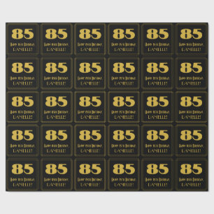 85th Birthday – Art Deco Inspired Look "85" & Name Wrapping Paper