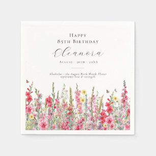 85th Birthday August Birth Month Flower Gladiolus Napkins