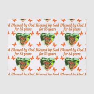 85TH BIRTHDAY BLESSED BY GOD BUTTERFLY DESIGN TISSUE PAPER
