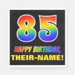[ Thumbnail: 85th Birthday: Bold, Fun, Simple, Rainbow 85 Napkins ]