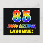 [ Thumbnail: 85th Birthday: Bold, Fun, Simple, Rainbow 85 Postcard ]