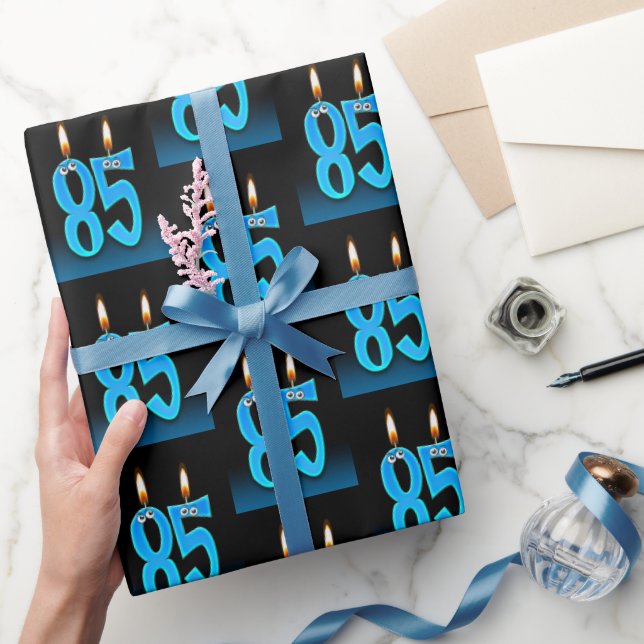 85th Birthday Candles with Eyeballs  Wrapping Paper (Gifting)