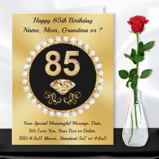 85th Birthday Card Female, Mother, Grandmother,