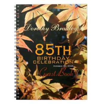 85th Birthday Celebration Autumn Custom Guest Book by PBsecretgarden at Zazzle