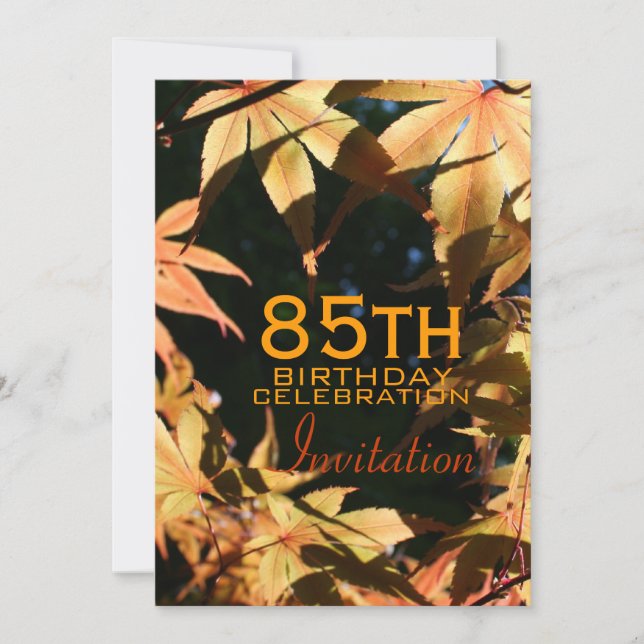 85th Birthday Celebration Autumn Custom Invitation (Front)
