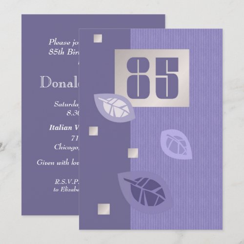 85th Birthday Celebration Custom Invitations