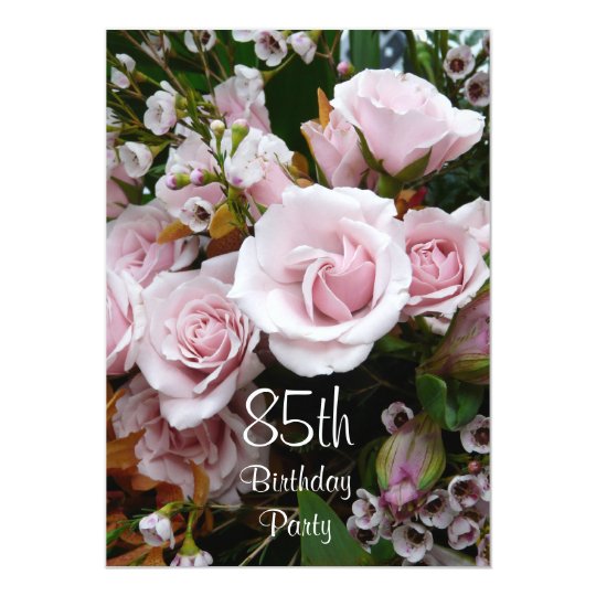 85th Birthday CelebrationPink Roses Invitation