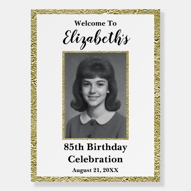 85th Birthday Custom Photo Welcome Sign (Front)