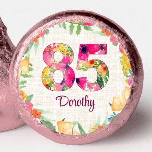 85th Birthday Elegant Floral Party Chocolates Hershey®'s Kisses®