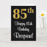 [ Thumbnail: 85th Birthday ~ Elegant Luxurious Faux Gold Look # Card ]