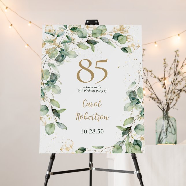 85th Birthday Eucalyptus Foam Board (In Situ (Stand))