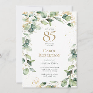 85th Birthday Eucalyptus Invitation