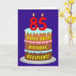 [ Thumbnail: 85th Birthday: Fun Cake and Candles + Custom Name Card ]