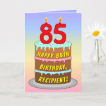 [ Thumbnail: 85th Birthday — Fun Cake & Candles, W/ Custom Name Card ]