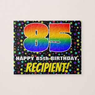 85th Birthday — Fun, Colorful Star Field Pattern Jigsaw Puzzle