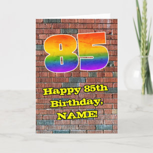 85th Birthday: Fun Graffiti-Inspired Rainbow 85 Card