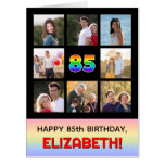 [ Thumbnail: 85th Birthday: Fun Rainbow #, Custom Photos & Name Card ]