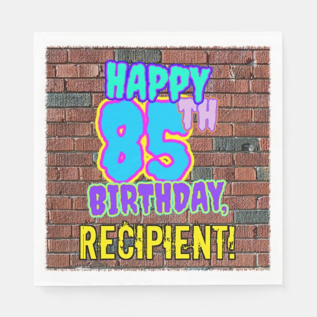 85th Birthday ~ Fun, Urban Graffiti Inspired Look Napkins (Front)