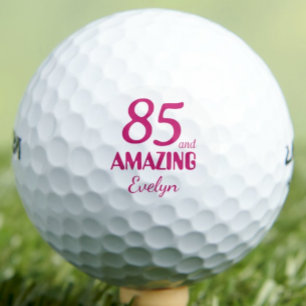 85th Birthday Gift for Mom Pink Amazing Golfer Golf Balls
