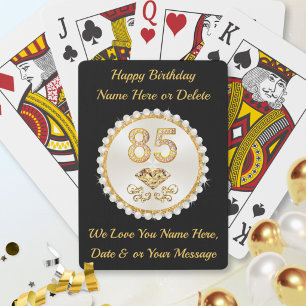 85th Birthday Gifts, Great, 85th Birthday Favors. Poker Cards