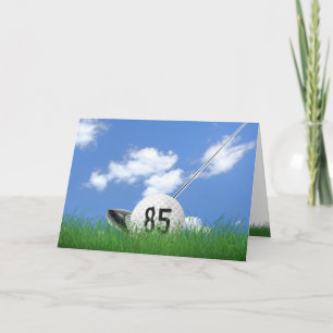 85th birthday golf ball in grass card