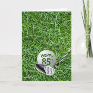 85th Birthday Golf Ball on Grass Card