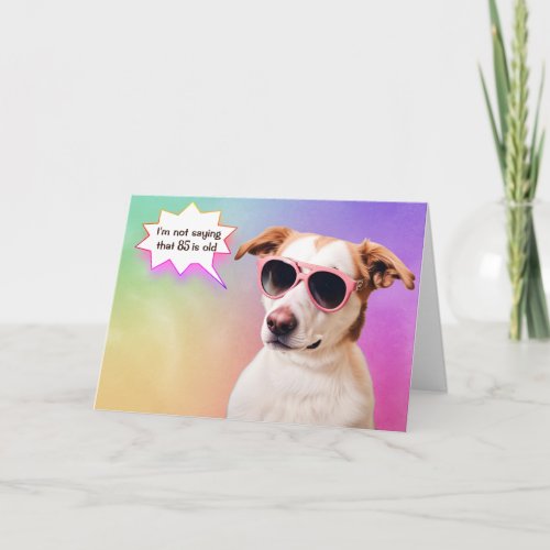 85th Birthday Hound Dog On Rainbow  Card