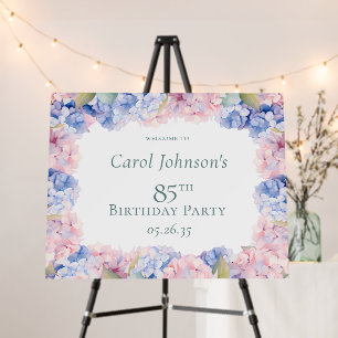85th Birthday Hydrangeas Party Foam Board