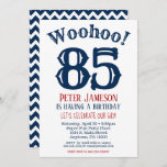 85th Birthday Invitation Mens Navy Blue<br><div class="desc">A funny and striking 85th birthday invitation for a husband,  friend,  father or grandad.</div>