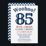 85th Birthday Invitation Mens Navy Blue<br><div class="desc">A funny and striking 85th birthday invitation for a husband,  friend,  father or grandad.</div>