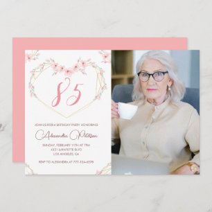 85th birthday invitations Boho Floral Photo
