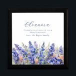 85th Birthday July Birth Month Flower Gift Box<br><div class="desc">Elegant summer watercolor blue larkspur flowers create a beautiful floral border at the bottom of this July Birth Flower gift box. Larkspur or delphinium flowers are the July birth flower. A trendy font combination gives it a modern aesthetic. All of the text is editable.</div>
