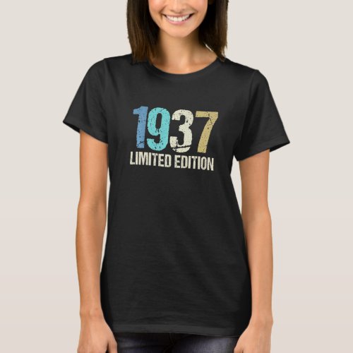 85th Birthday Ladies Mens 85 Years 1937 T_Shirt
