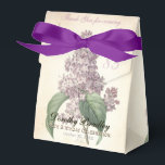 85th Birthday Lilac Custom Thank You Favor Box<br><div class="desc">Customizable 85th Birthday Thank You Favor Box with Vintage Botanical Watercolors of Lilac by Pierre-Joseph Redouté. You can easily change text color, font, size and position by clicking the customize button. Available with blooming rose and passiflora. Matching 85th birthday invitation, guest book (hard cover and spral notebook) paper napkin, paper...</div>