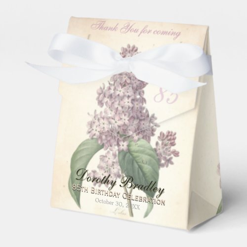 85th Birthday Lilac Custom Thank You Favor Box