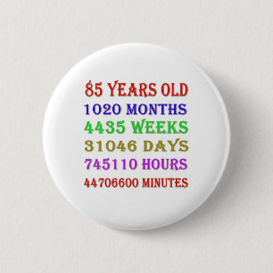 85th Birthday Milestones Button