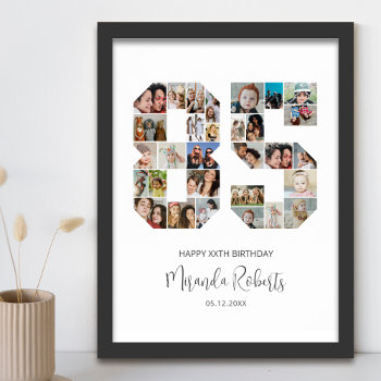 85th Birthday Number 85 Custom Photo Collage Poster by raindwops at Zazzle
