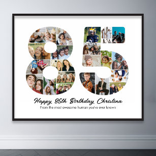 85th Birthday Number 85 Photo Collage Anniversary Poster