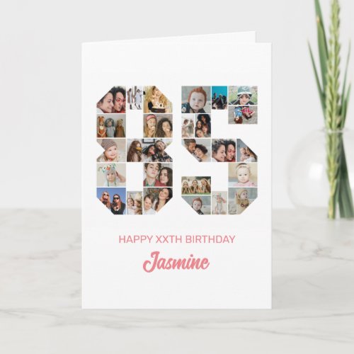 85th Birthday Number 85 Photo Collage Personalized Card