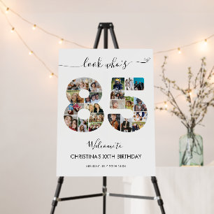 85th Birthday Number 85 Photo Collage Welcome Foam Board