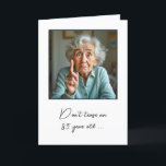 85th Birthday Old Lady Fun Card<br><div class="desc">An elderly woman humorously gestures with a pointing finger for an 85th birthday
All text is editable.</div>