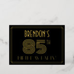 [ Thumbnail: 85th Birthday Party — Art Deco Style “85” + Name Invitation ]