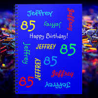 85th Birthday Party Blue Guest Book, Repeat Names 
