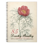 85th Birthday Party Botanical Peony Guest Book at Zazzle