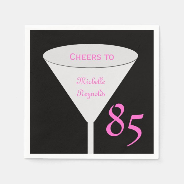 85th Birthday Party "Cheers To" for Women Paper Paper Napkins (Front)