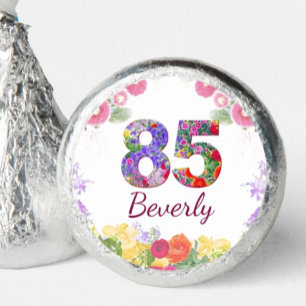 85th Birthday Party Chocolates Floral Personalized Hershey®'s Kisses®