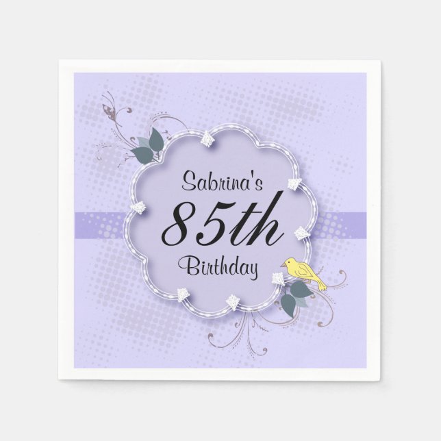 85th Birthday Party | DIY Text Paper Napkins (Front)